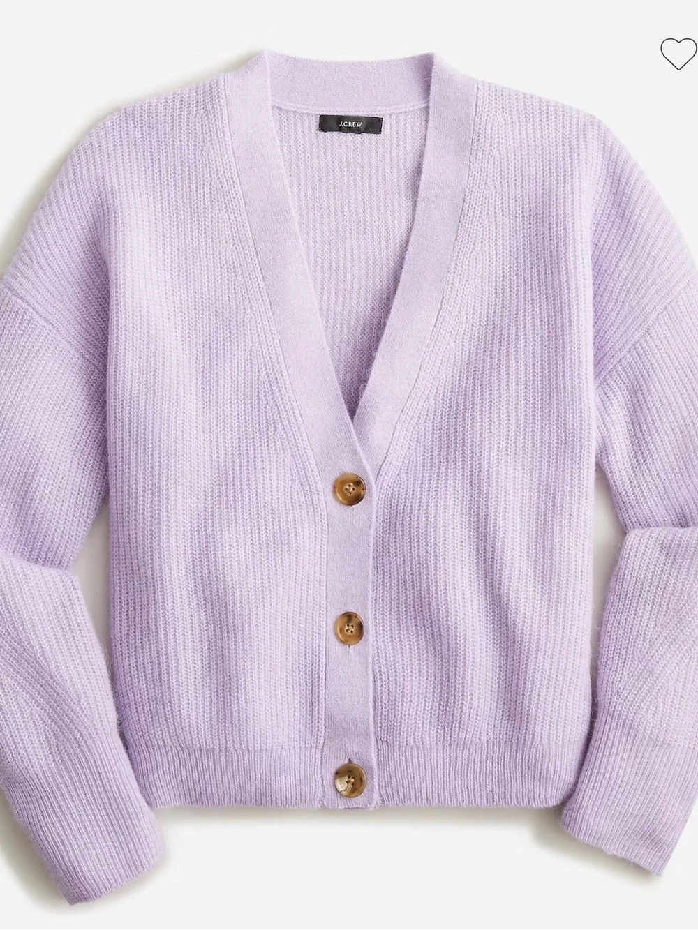 J. Crew Ribbed Lavender V-Neck Button Cardigan Sweater